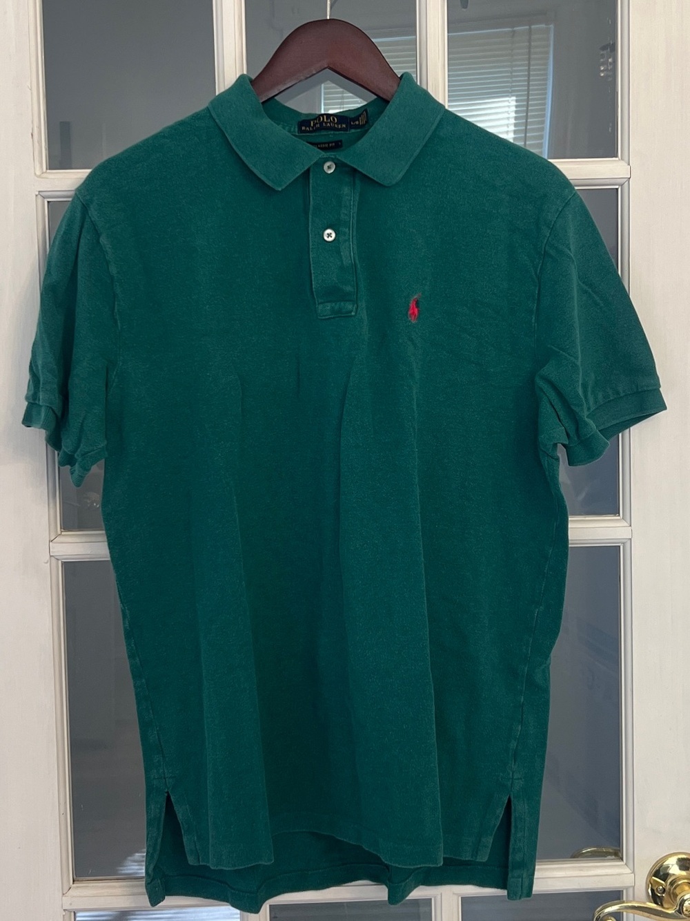POLO RALPH LAUREN Men’s Green Classic Fit Short Sleeve Polo Shirt Size L